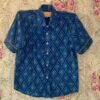 Blue shirt in Indigo handblock prints