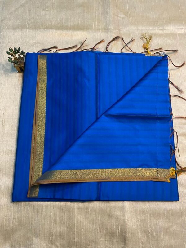 Bamboo silk saree in bright blue