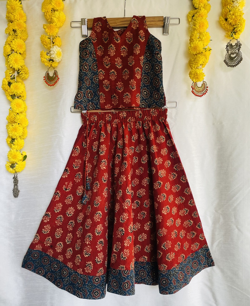 Mehendi Color Foil And Printed Chanderi Cotton Lehenga With Choli – garment  villa
