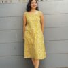 Bagru printed dress in light green