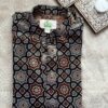 Black Ajrakh Mashru silk kurta