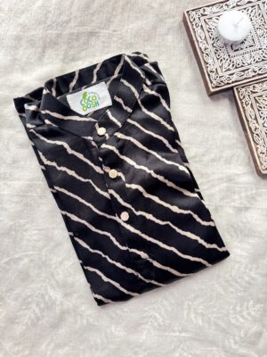 Black Mashru Silk kurta