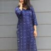 Blue ikkat kurta for women by Coco Oosh