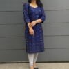 Blue ikkat kurta for women by Coco Oosh