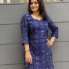 Blue ikkat kurta for women