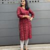 Red ikkat kurti